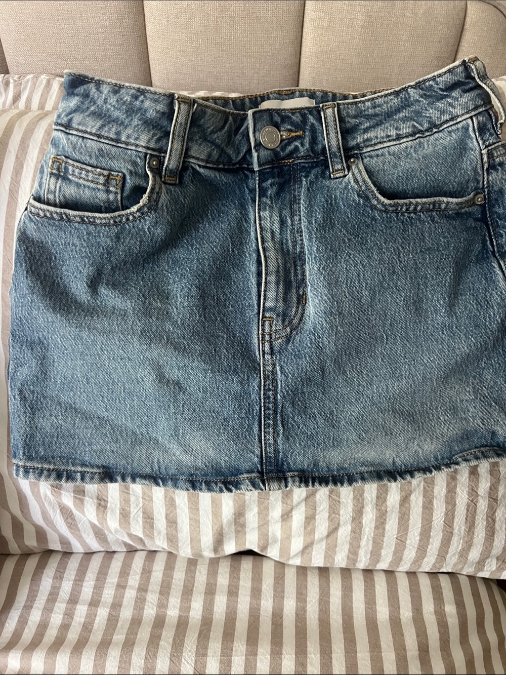 Classic Denim Pac Sun Mini Skirt - Light Blue